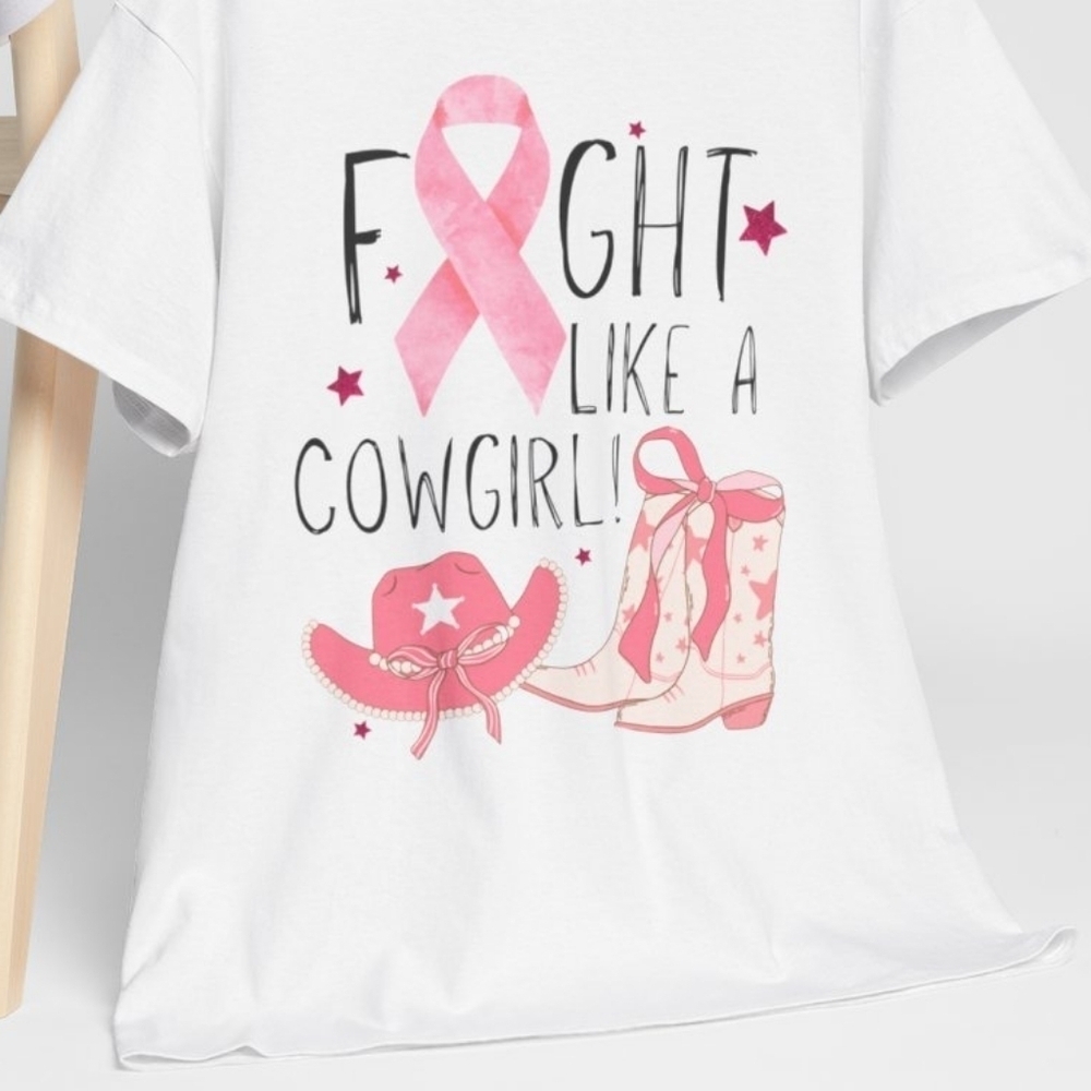 Short Sleeve Unisex Tee: Fight Like a Cowgirl - Picture 3 of 9